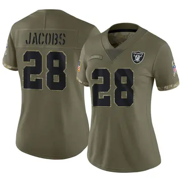 Nike Josh Jacobs Women's Limited Las Vegas Raiders Olive 2022 Salute To Service Jersey