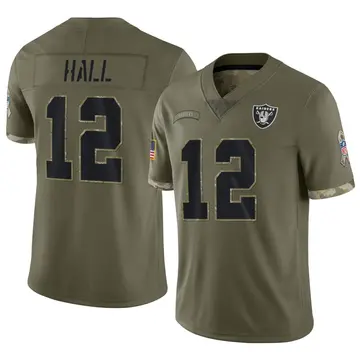 Nike Justin Hall Men's Limited Las Vegas Raiders Olive 2022 Salute To Service Jersey