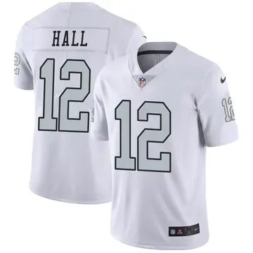 Nike Justin Hall Men's Limited Las Vegas Raiders White Color Rush Jersey
