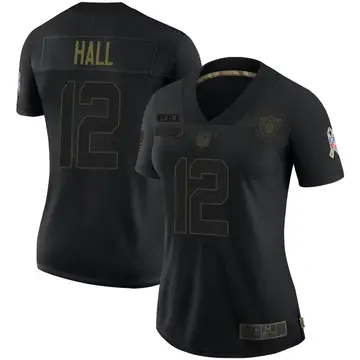 Nike Justin Hall Women's Limited Las Vegas Raiders Black 2020 Salute To Service Jersey