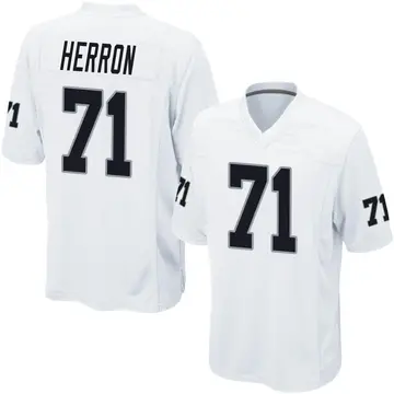 Nike Justin Herron Men's Game Las Vegas Raiders White Jersey