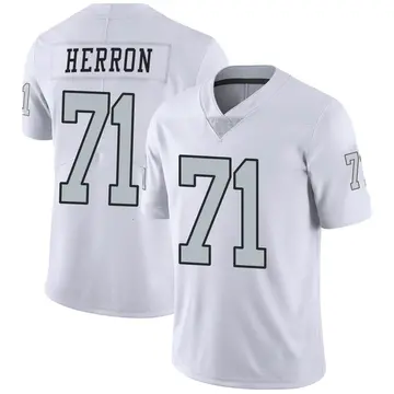 Nike Justin Herron Men's Limited Las Vegas Raiders White Color Rush Jersey
