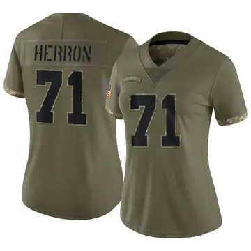 Nike Justin Herron Women's Limited Las Vegas Raiders Olive 2022 Salute To Service Jersey