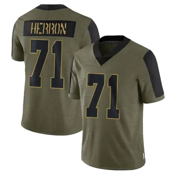 Nike Justin Herron Youth Limited Las Vegas Raiders Olive 2021 Salute To Service Jersey