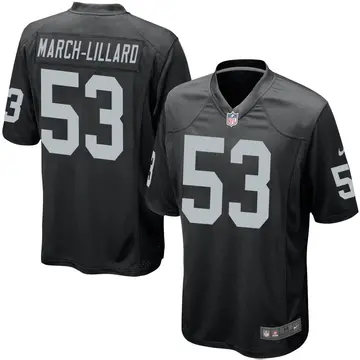 Nike Justin March-Lillard Men's Game Las Vegas Raiders Black Team Color Jersey