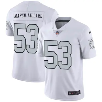 Nike Justin March-Lillard Men's Limited Las Vegas Raiders White Color Rush Jersey