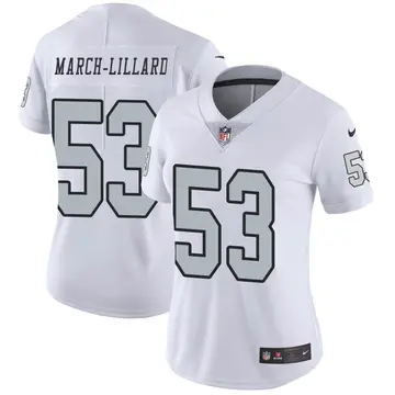 Nike Justin March-Lillard Women's Limited Las Vegas Raiders White Color Rush Jersey
