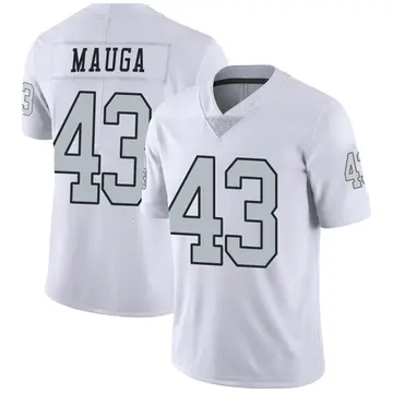 Nike Kana'i Mauga Men's Limited Las Vegas Raiders White Color Rush Jersey