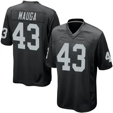 Nike Kana'i Mauga Youth Game Las Vegas Raiders Black Team Color Jersey