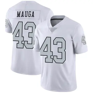 Nike Kana'i Mauga Youth Limited Las Vegas Raiders White Color Rush Jersey