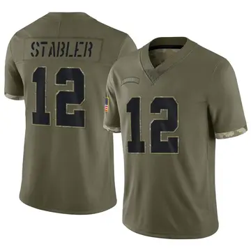 Nike Ken Stabler Men's Limited Las Vegas Raiders Olive 2022 Salute To Service Jersey