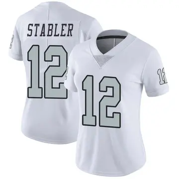 Nike Ken Stabler Women's Limited Las Vegas Raiders White Color Rush Jersey