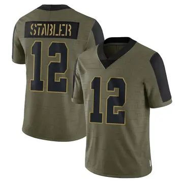 Nike Ken Stabler Youth Limited Las Vegas Raiders Olive 2021 Salute To Service Jersey