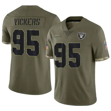 Nike Kendal Vickers Men's Limited Las Vegas Raiders Olive 2022 Salute To Service Jersey