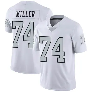 Nike Kolton Miller Men's Limited Las Vegas Raiders White Color Rush Jersey