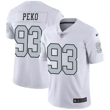 Nike Kyle Peko Youth Limited Las Vegas Raiders White Color Rush Jersey