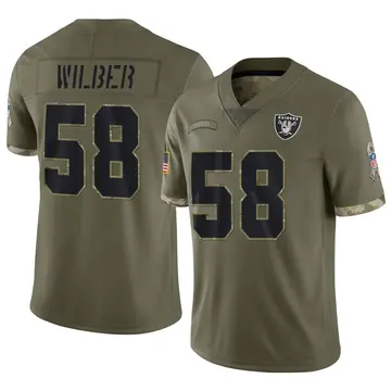 Nike Kyle Wilber Men's Limited Las Vegas Raiders Olive 2022 Salute To Service Jersey