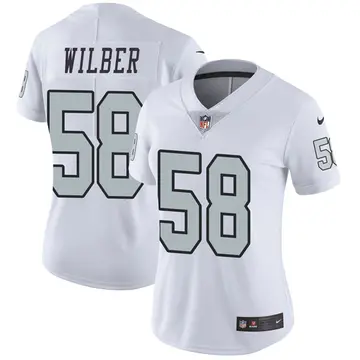 Nike Kyle Wilber Women's Limited Las Vegas Raiders White Color Rush Jersey