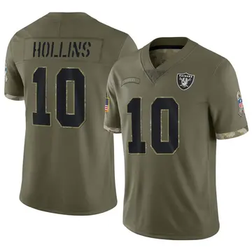 Nike Mack Hollins Men's Limited Las Vegas Raiders Olive 2022 Salute To Service Jersey