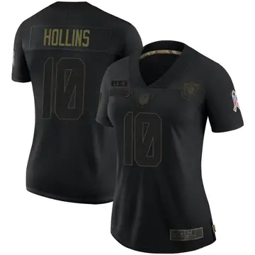 Nike Mack Hollins Women's Limited Las Vegas Raiders Black 2020 Salute To Service Jersey