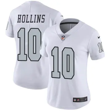 Nike Mack Hollins Women's Limited Las Vegas Raiders White Color Rush Jersey