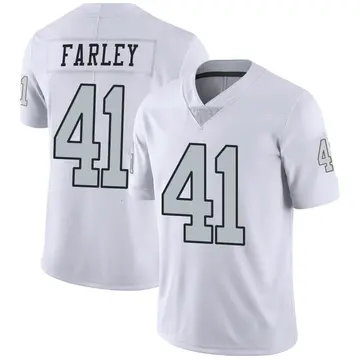 Nike Matthias Farley Men's Limited Las Vegas Raiders White Color Rush Jersey
