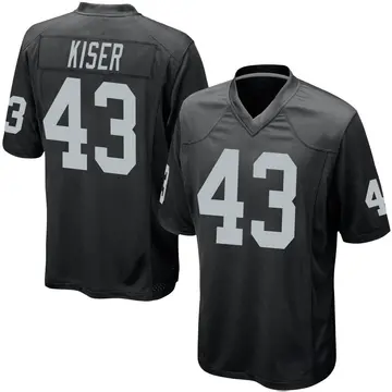 Nike Micah Kiser Men's Game Las Vegas Raiders Black Team Color Jersey