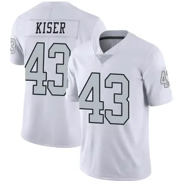 Nike Micah Kiser Men's Limited Las Vegas Raiders White Color Rush Jersey
