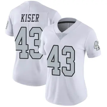 Nike Micah Kiser Women's Limited Las Vegas Raiders White Color Rush Jersey