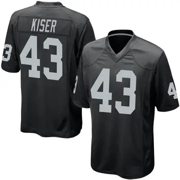 Nike Micah Kiser Youth Game Las Vegas Raiders Black Team Color Jersey