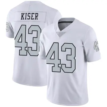 Nike Micah Kiser Youth Limited Las Vegas Raiders White Color Rush Jersey