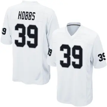 Nike Nate Hobbs Men's Game Las Vegas Raiders White Jersey