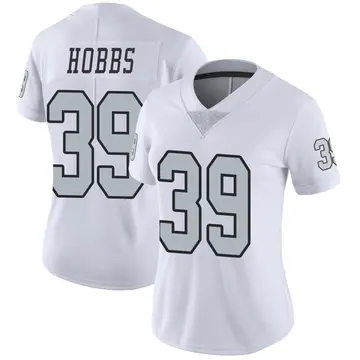 Nike Nate Hobbs Women's Limited Las Vegas Raiders White Color Rush Jersey