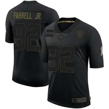 Nike Neil Farrell Jr. Men's Limited Las Vegas Raiders Black 2020 Salute To Service Jersey