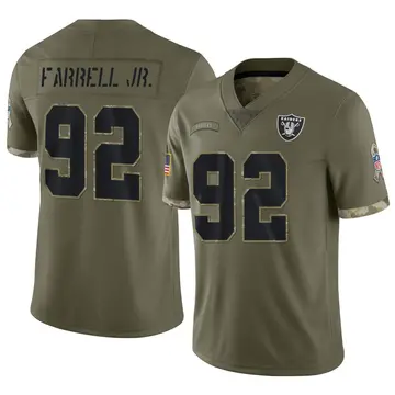 Nike Neil Farrell Jr. Men's Limited Las Vegas Raiders Olive 2022 Salute To Service Jersey
