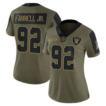 Nike Neil Farrell Jr. Women's Limited Las Vegas Raiders Olive 2021 Salute To Service Jersey