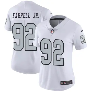 Nike Neil Farrell Jr. Women's Limited Las Vegas Raiders White Color Rush Jersey