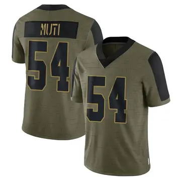 Nike Netane Muti Men's Limited Las Vegas Raiders Olive 2021 Salute To Service Jersey