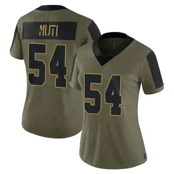 Nike Netane Muti Women's Limited Las Vegas Raiders Olive 2021 Salute To Service Jersey