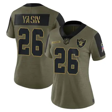 Nike Rock Ya-Sin Women's Limited Las Vegas Raiders Olive 2021 Salute To Service Jersey