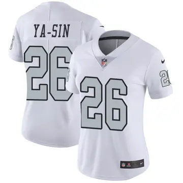 Nike Rock Ya-Sin Women's Limited Las Vegas Raiders White Color Rush Jersey