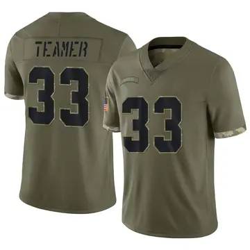 Nike Roderic Teamer Youth Limited Las Vegas Raiders Olive 2022 Salute To Service Jersey