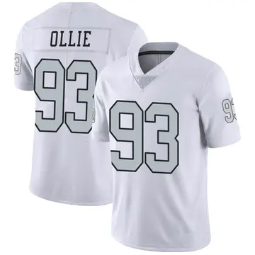 Nike Ronald Ollie Men's Limited Las Vegas Raiders White Color Rush Jersey