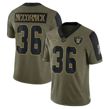 Nike Sincere McCormick Men's Limited Las Vegas Raiders Olive 2021 Salute To Service Jersey