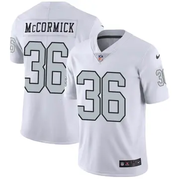 Nike Sincere McCormick Men's Limited Las Vegas Raiders White Color Rush Jersey
