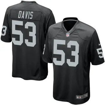 Nike Tae Davis Men's Game Las Vegas Raiders Black Team Color Jersey