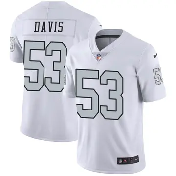 Nike Tae Davis Men's Limited Las Vegas Raiders White Color Rush Jersey