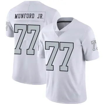 Nike Thayer Munford Jr. Men's Limited Las Vegas Raiders White Color Rush Jersey