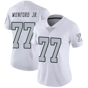Nike Thayer Munford Jr. Women's Limited Las Vegas Raiders White Color Rush Jersey