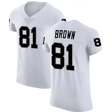 Nike Tim Brown Men's Elite Las Vegas Raiders White Vapor Untouchable Jersey